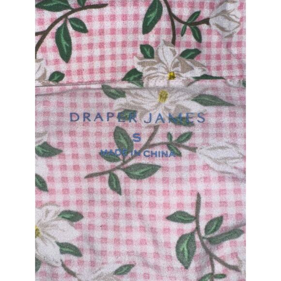 Draper James Magnolia Floral Print Night Sleep Shirt Small Gingham Pink Pajamas - Picture 5 of 7
